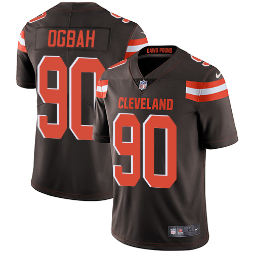 Nike Browns #90 Emmanuel Ogbah Brown Team Color Men's Stitched NFL Vapor Untouchable Limited Jersey